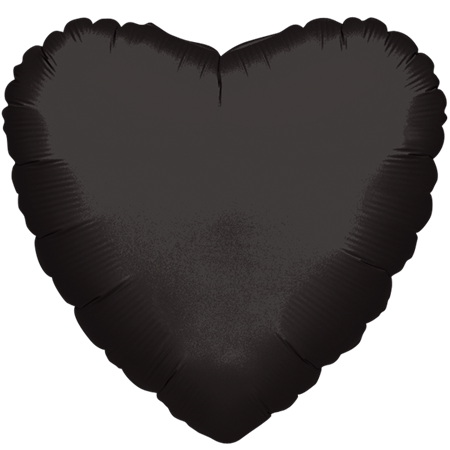Globo met corazon liso negro 45cm